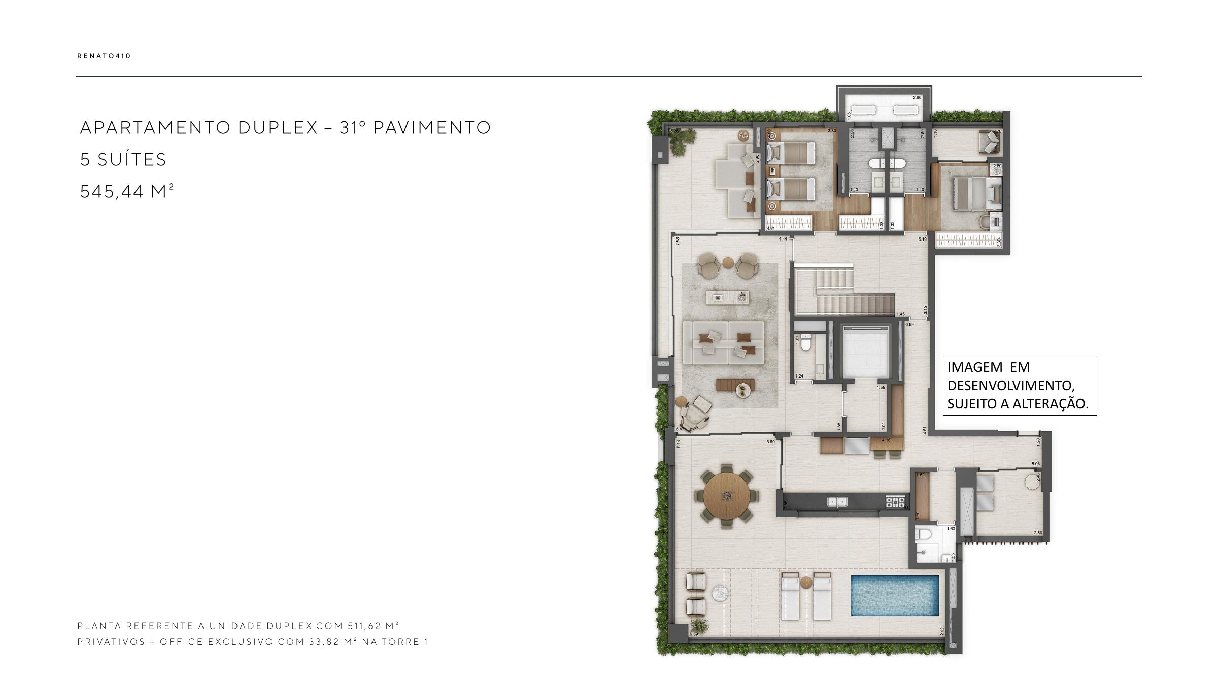 Cobertura · 31º pavimento · 545,44 m² — Renato 410 Even Itaim Bibi
