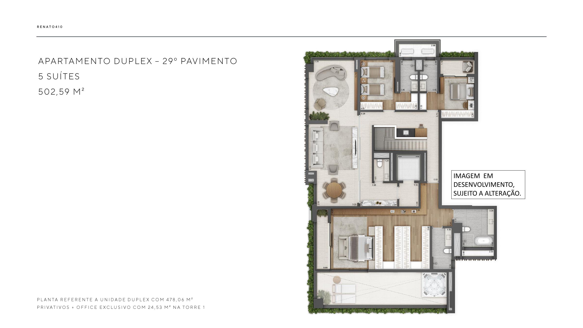 Duplex · 29º pavimento · 502,59 m² — Renato 410 Even Itaim Bibi